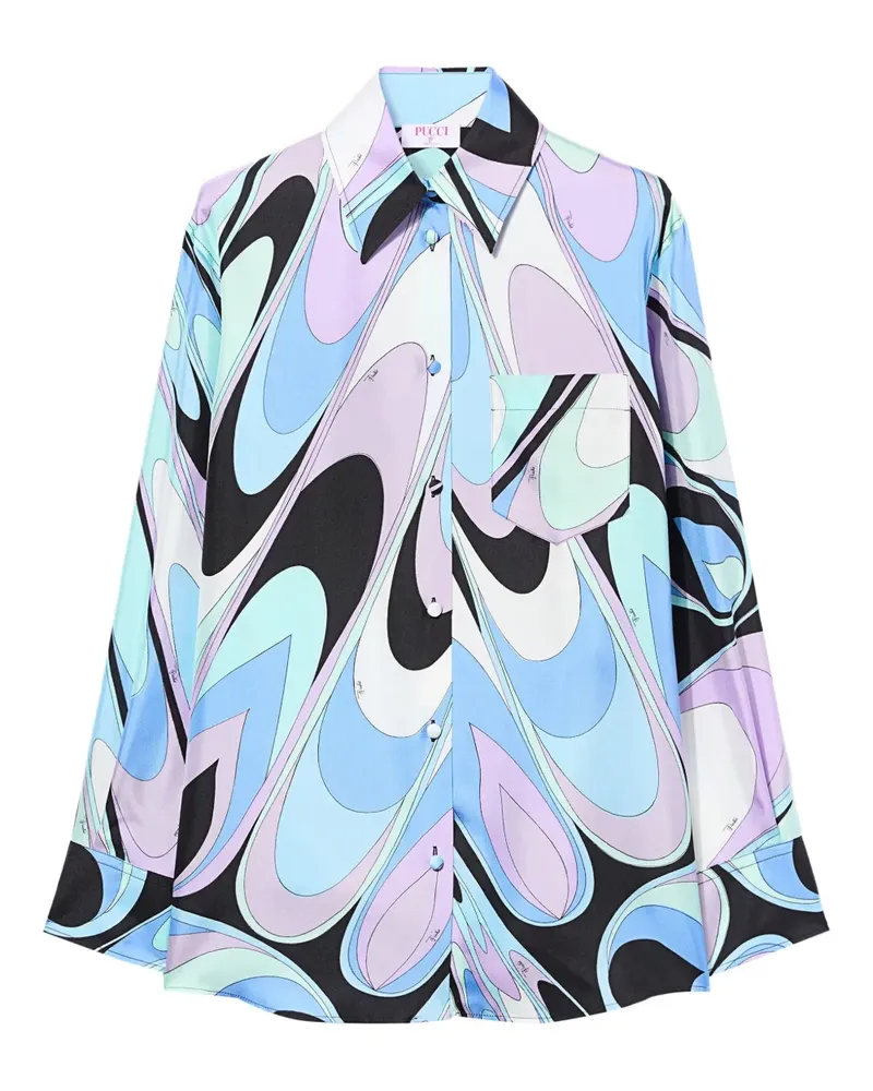 Emilio Pucci Hemd mit Onde-Print - Blau Blau