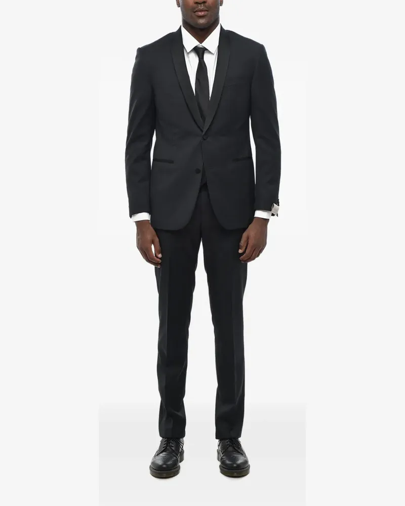Corneliani Academy satin-lapel suit - Schwarz Schwarz