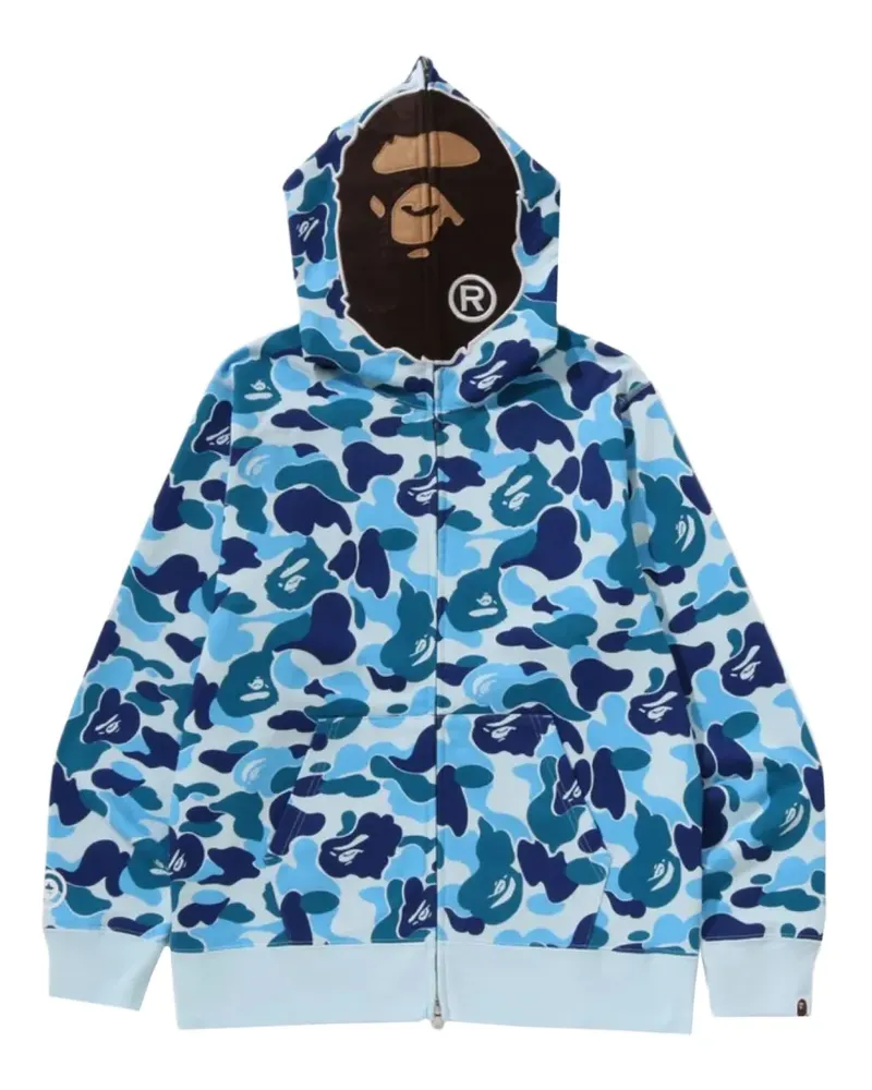 BAPE camouflage-print hoodie - Blau Blau