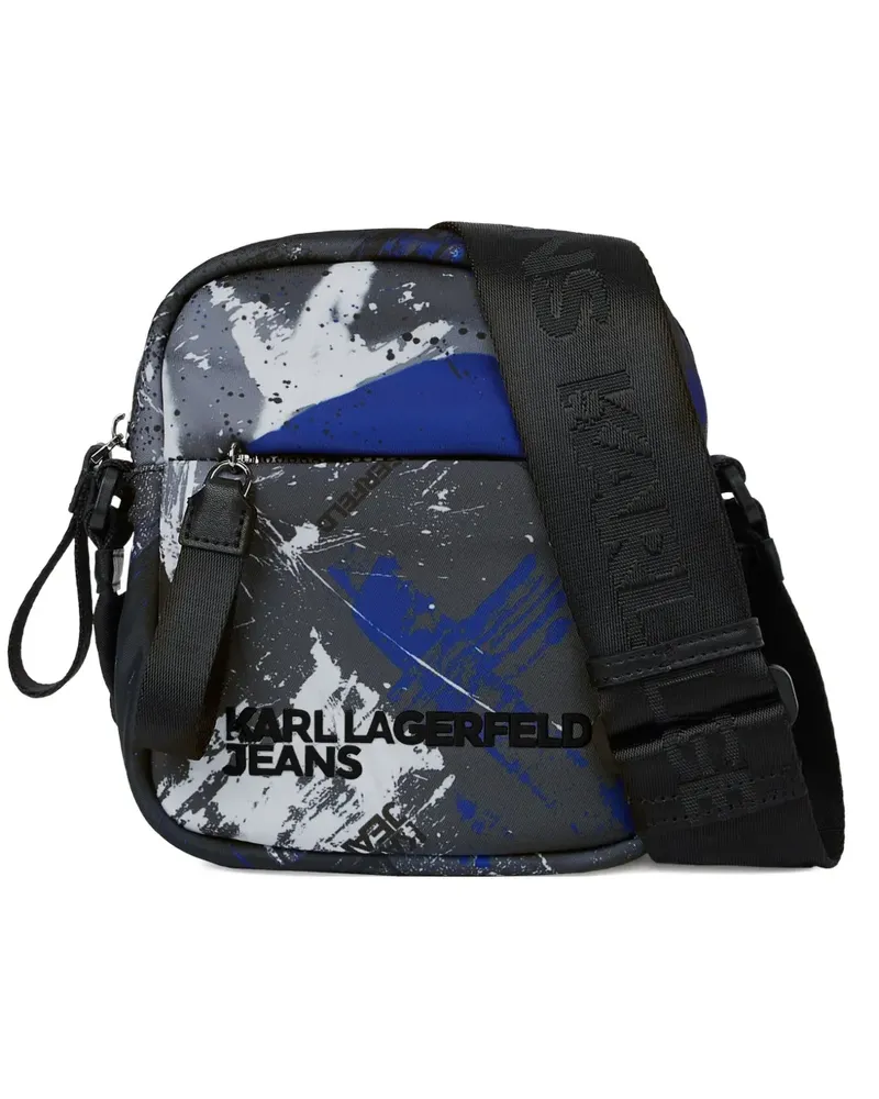 Karl Lagerfeld Kuriertasche mit Graffiti-Print - Grau Grau