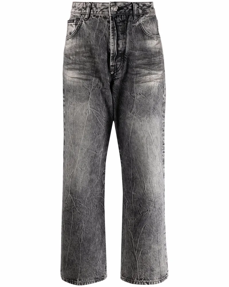 Philipp Plein Iconic Plein Wide-Leg-Jeans - Grau Grau