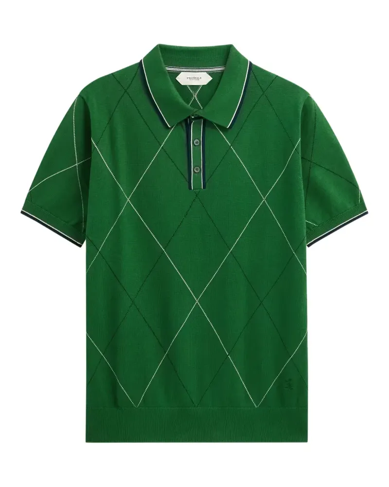 Pringle of Scotland Poloshirt mit Argyle-Intarsie - Grün Grün