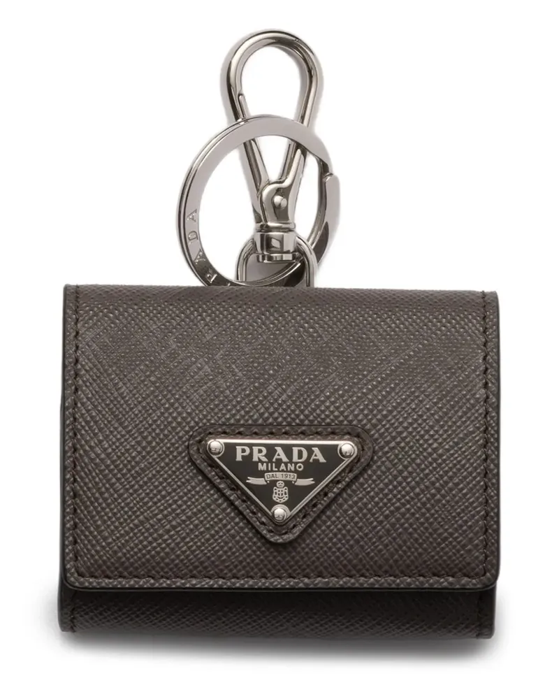 Prada Kopfhörer-Etui aus Saffiano-Leder - Grau Grau