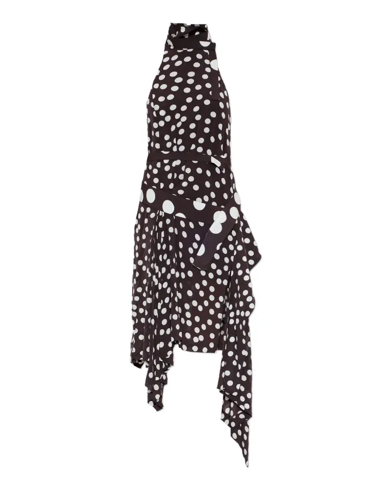 IRO Asymmetrisches Delila Midikleid mit Polka Dots - Braun Braun
