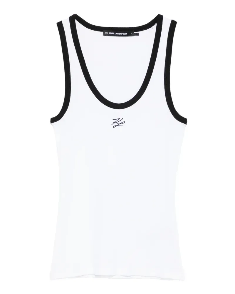 Karl Lagerfeld Autograph Logo tank top - Weiß Weiß