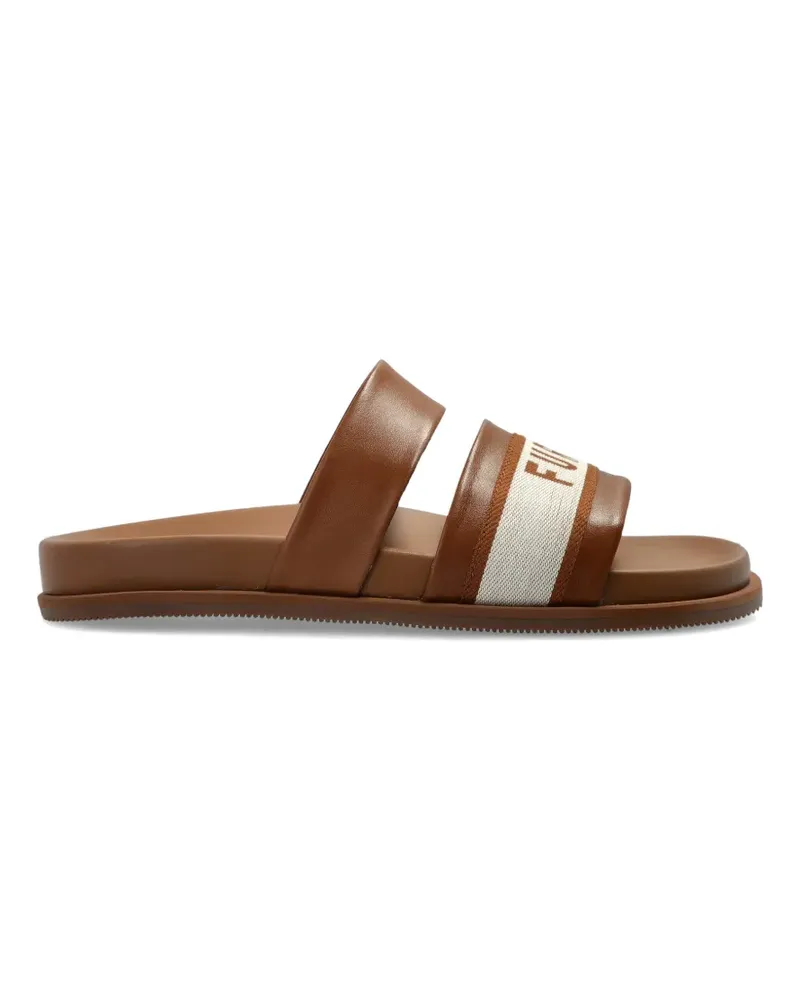 Furla logo stripe sandals - Braun Braun