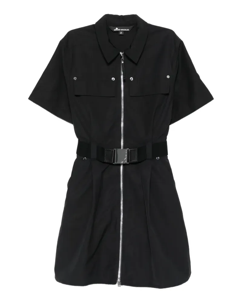 Moose Knuckles zip-up belted mini dress - Schwarz Schwarz