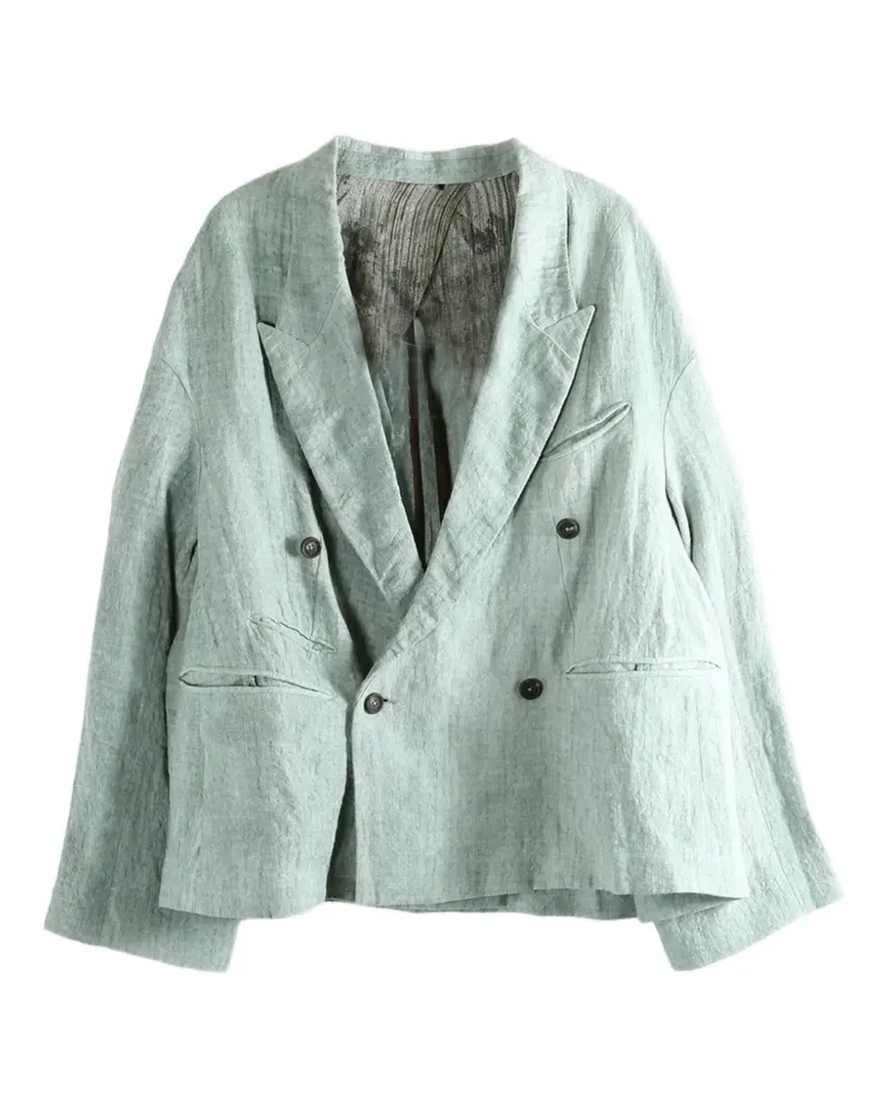 Ziggy Chen double-breasted linen blazer - Grün Grün