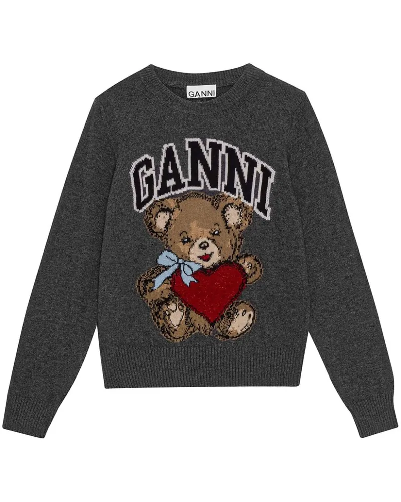 Ganni Pullover mit Logo-Stickerei - Grau Grau