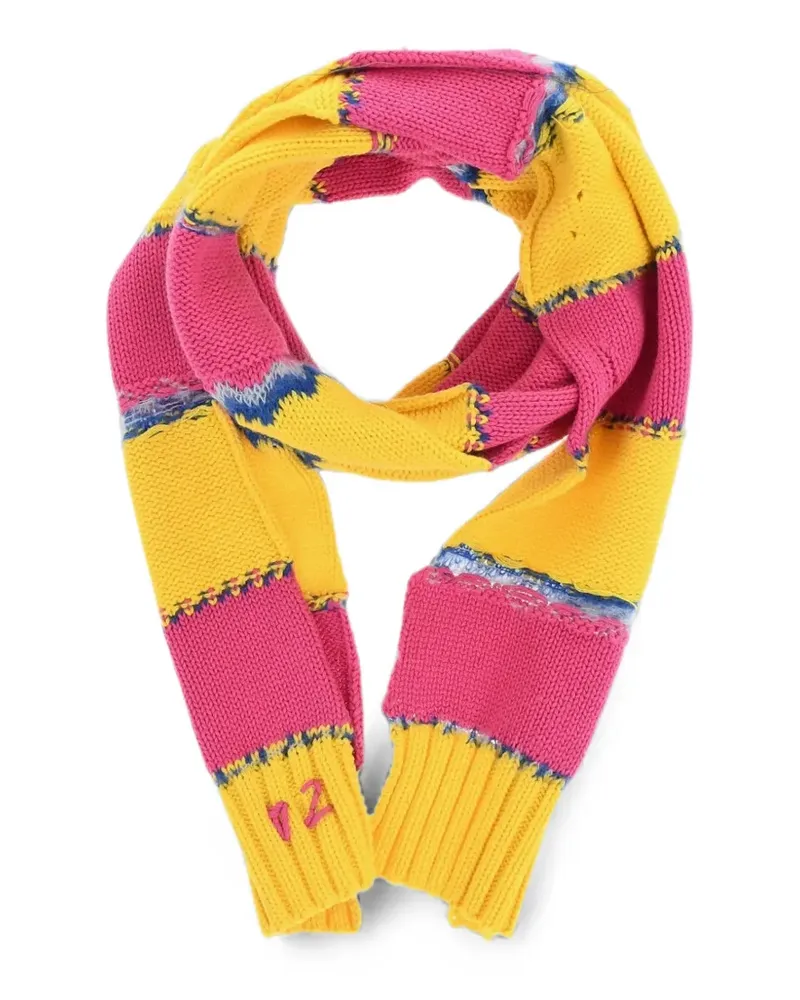 Dsquared2 striped distressed-effect scarf - Gelb Gelb