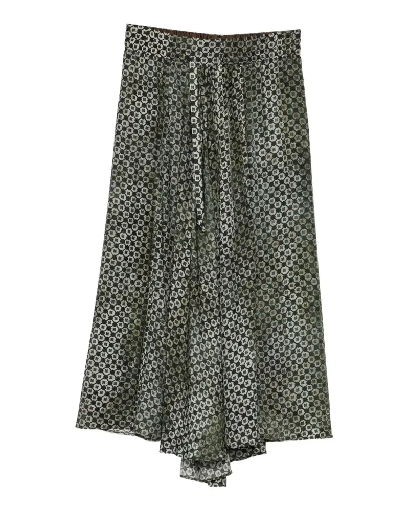 Ziggy Chen Kordelzug-Shorts mit geometrischem Print - Grün Grün