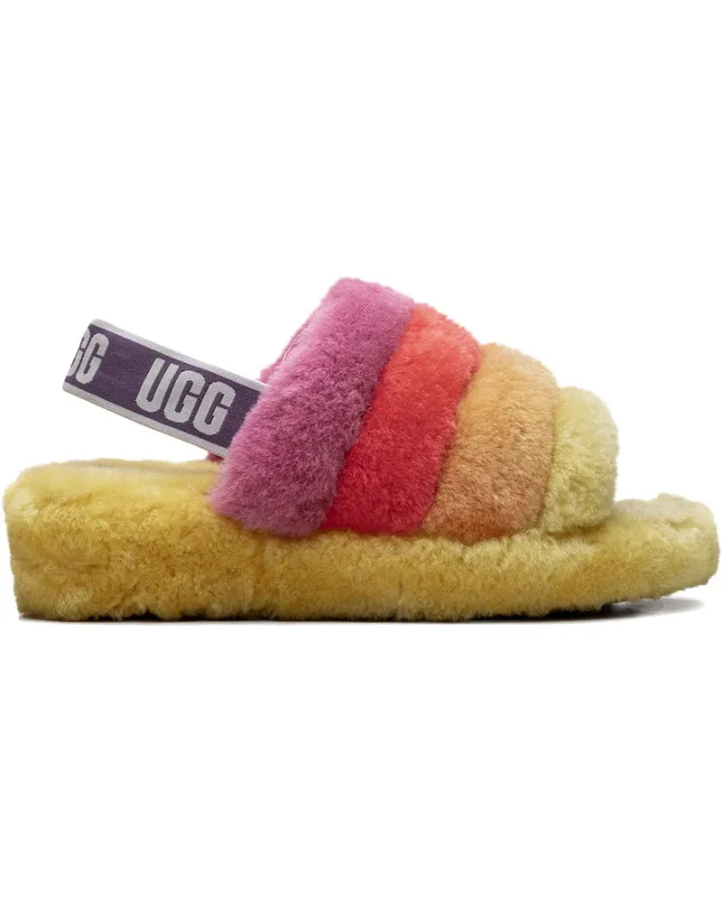 UGG Schuhe mit Regenbogenriemen - Gelb Gelb