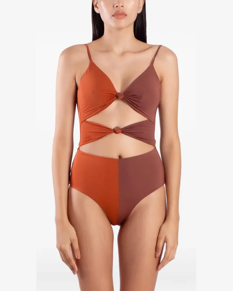 Maygel Coronel Triana Badeanzug mit Knoten - Orange Orange