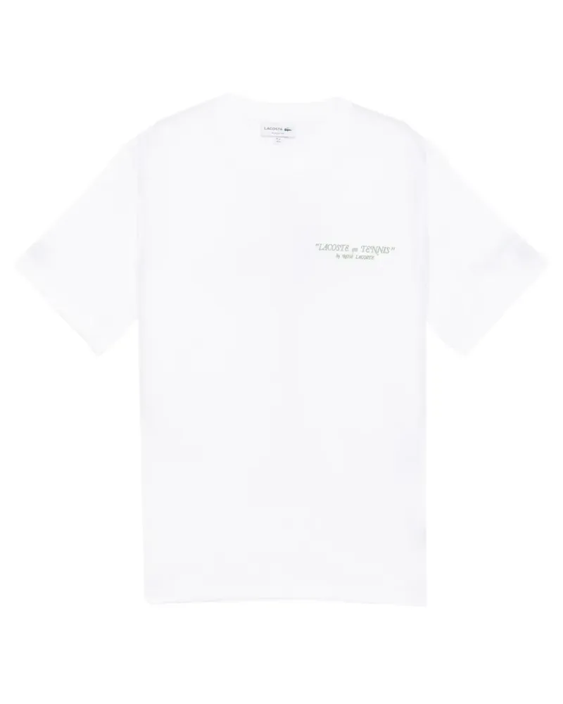 Lacoste T-Shirt mit Logo-Stickerei - Weiß Weiß