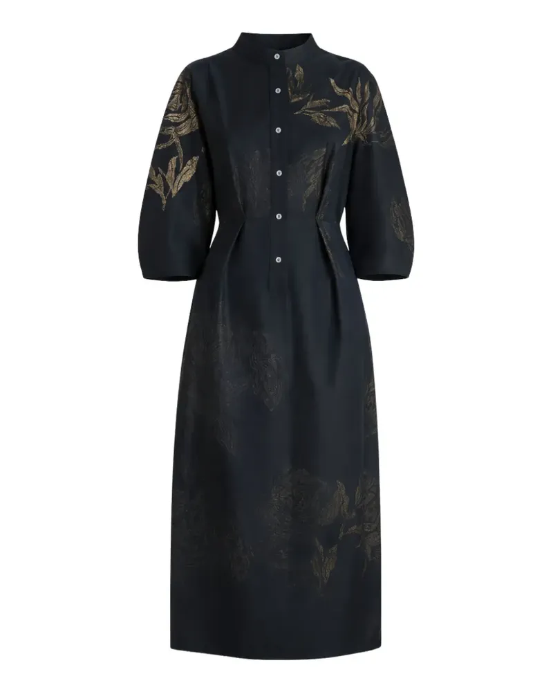 Liviana Conti Arlette floral-pattern midi dress - Schwarz Schwarz