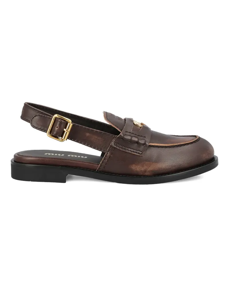 Miu Miu penny strap loafers - Braun Braun