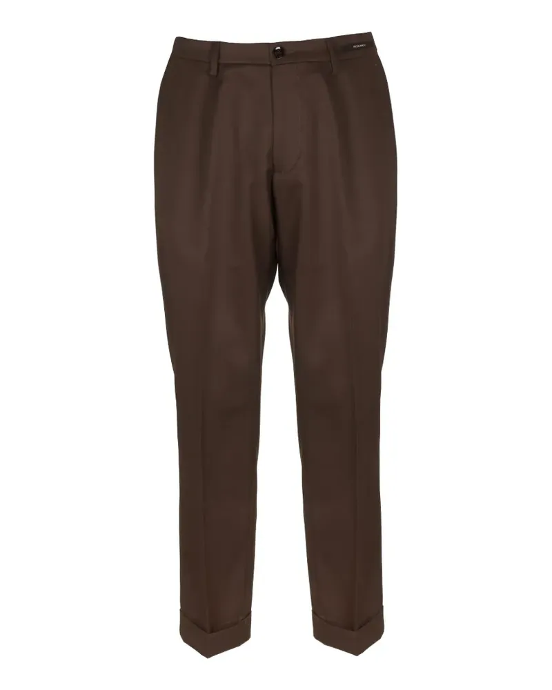 MICHAEL COAL pleated turn-up trousers - Braun Braun