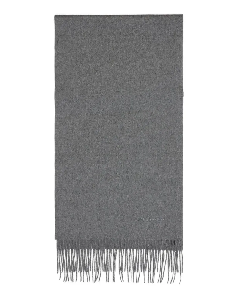 Giorgio Armani Kaschmirschal mit Fransen - Grau Grau