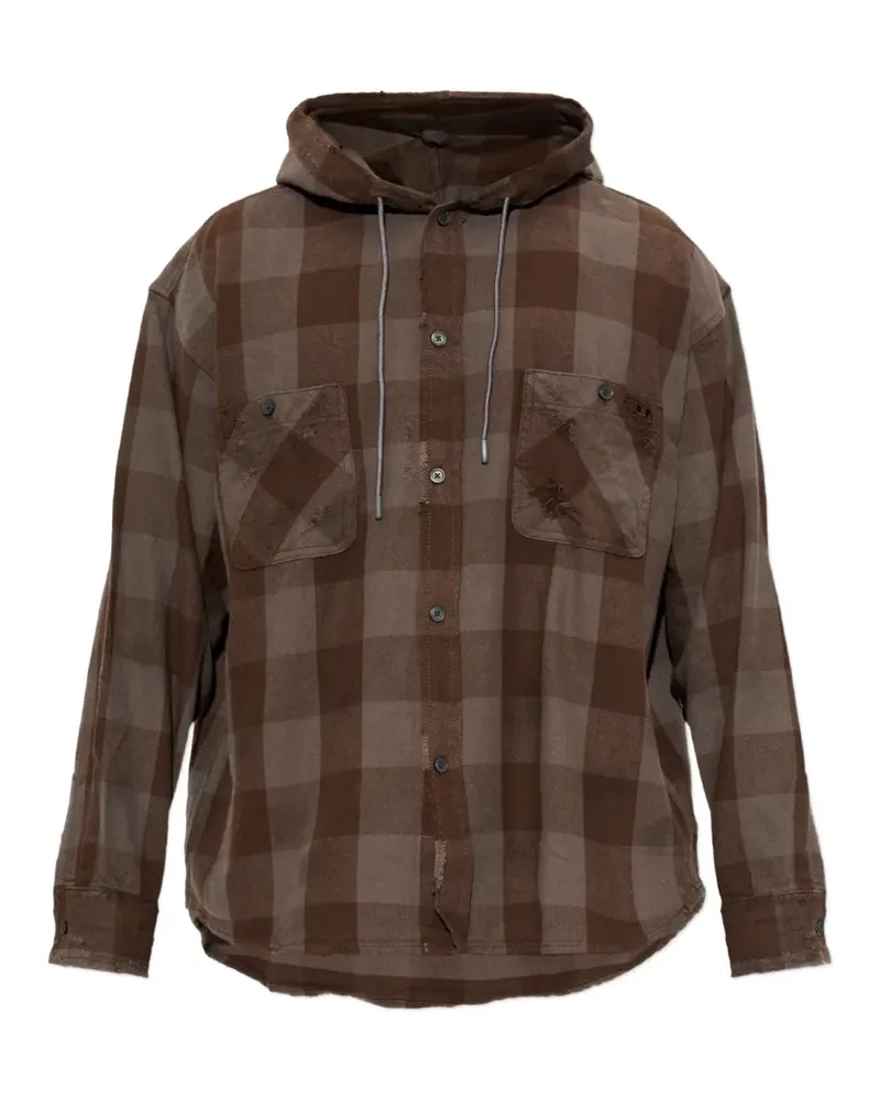 Diesel Kariertes Hemd im Distressed-Look - Braun Braun