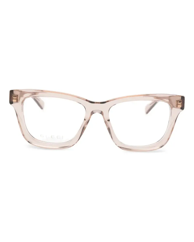 Gucci Brille mit geometrischem Gestell - Nude Nude