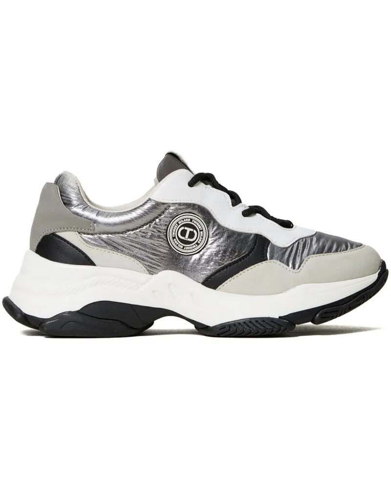 Twin-Set Sneakers mit Logo-Patch - Grau Grau