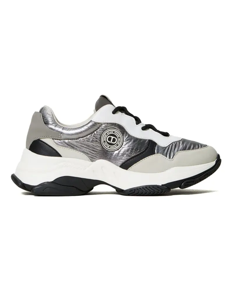 Twin-Set Sneakers mit Logo-Patch - Grau Grau
