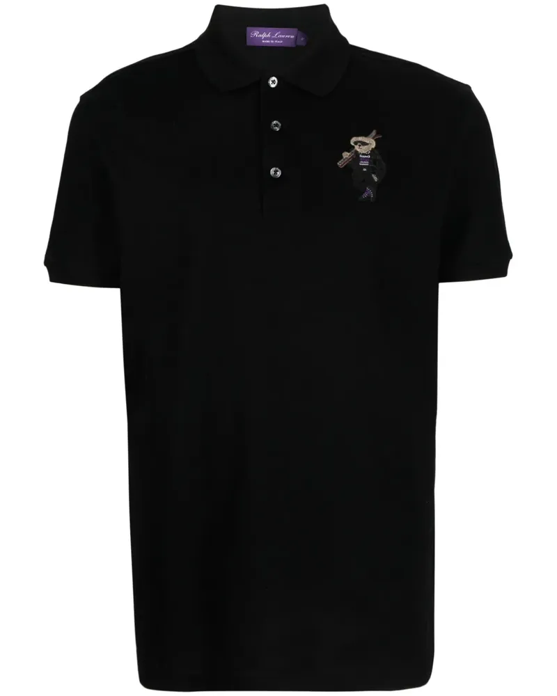 Ralph Lauren Poloshirt mit Polo Bear-Stickerei - Schwarz Schwarz