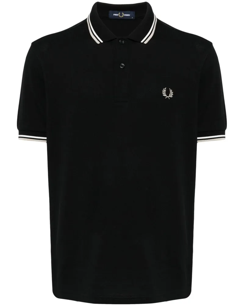 Fred Perry Poloshirt mit Streifendetails - Schwarz Schwarz