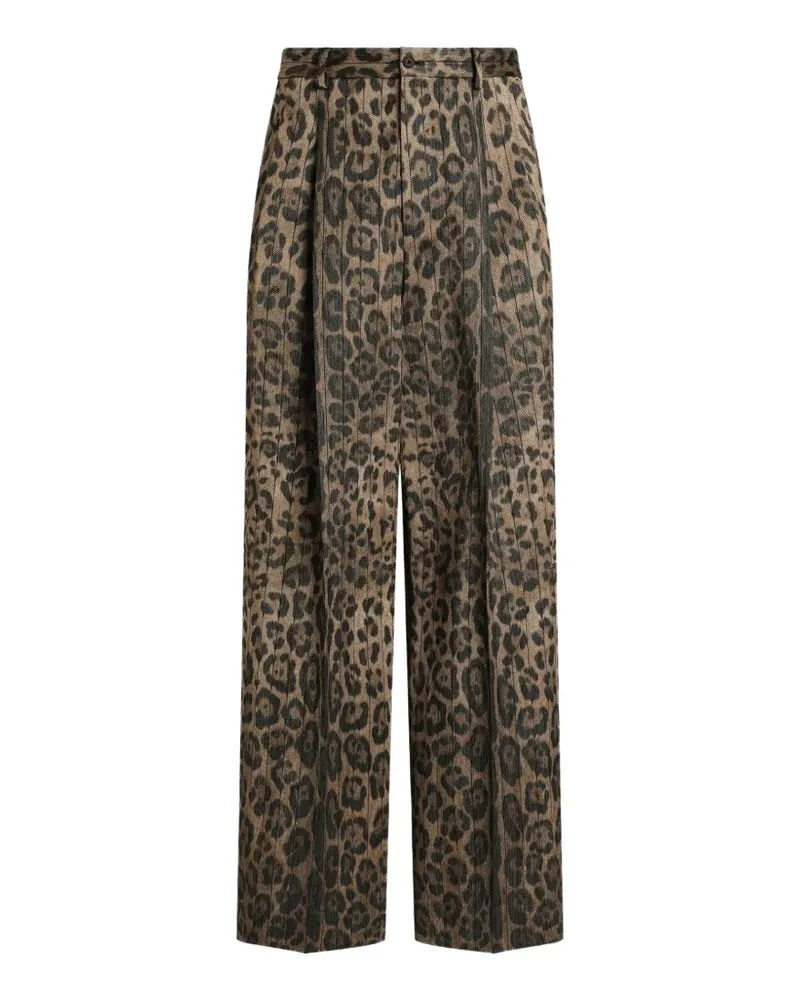 Dolce & Gabbana Hose mit Leoparden-Print - Braun Braun