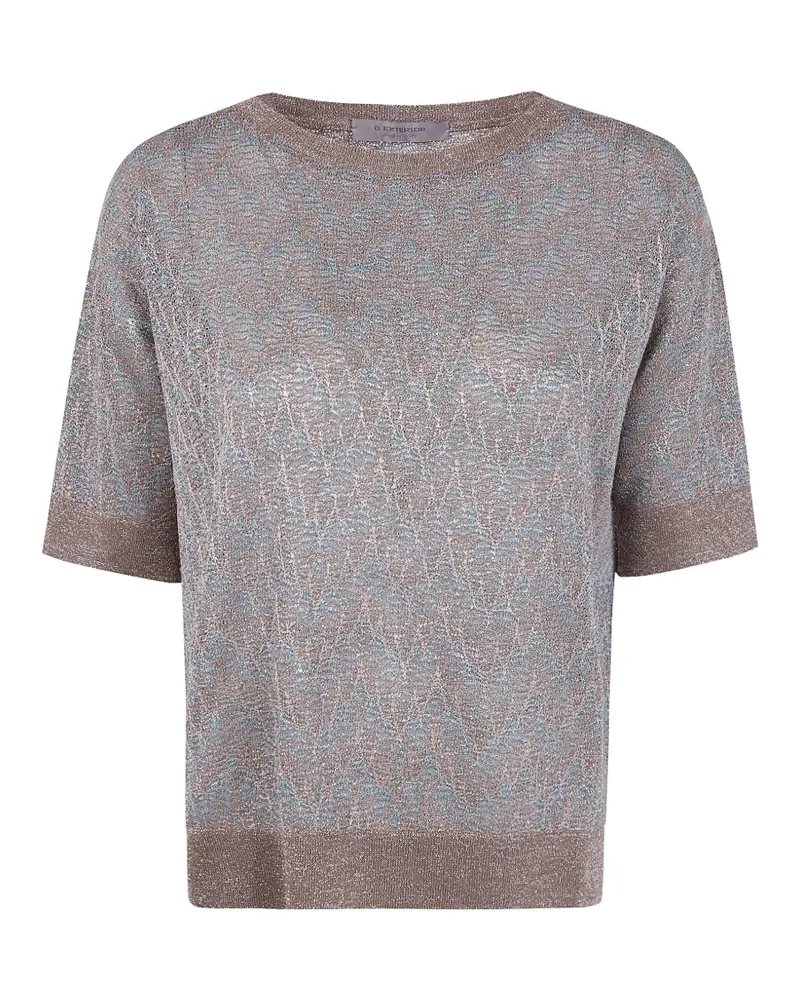 D.EXTERIOR T-Shirt mit Zickzackmuster - Braun Braun