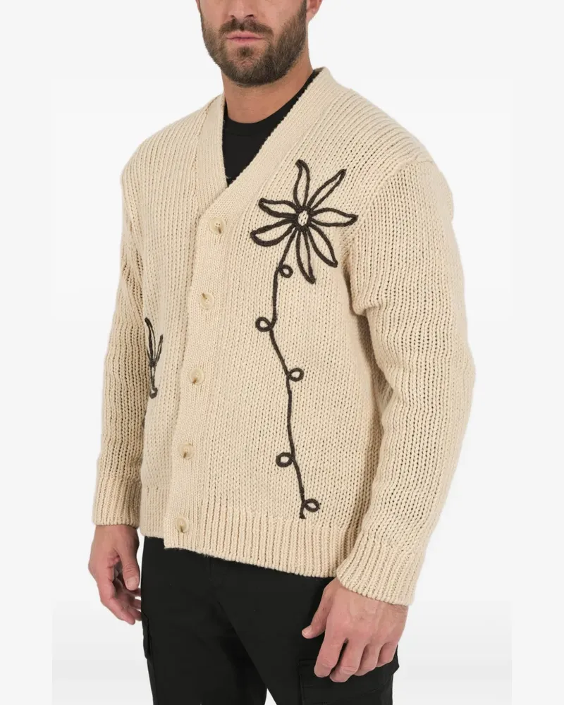 NN 07 Mika floral-embroidered v-neck jacket - Nude Nude