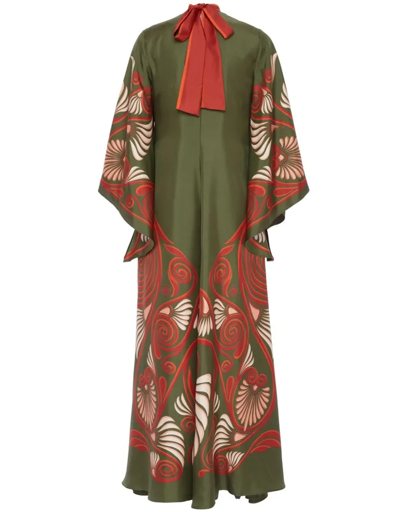 La DoubleJ Magnifico Seidenkleid mit botanischem Print - Grün Grün