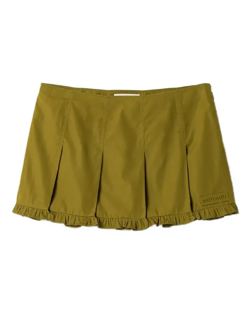 Miu Miu poplin pleated miniskirt - Grün Grün