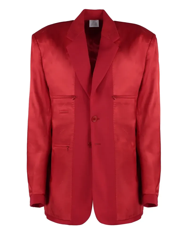 VETEMENTS Sakko aus Satin - Rot Rot