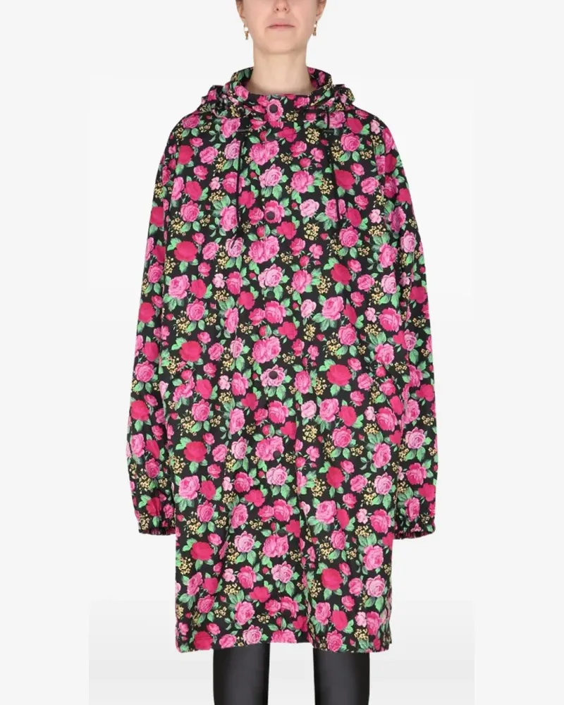 Balenciaga floral-print coat - Schwarz Schwarz