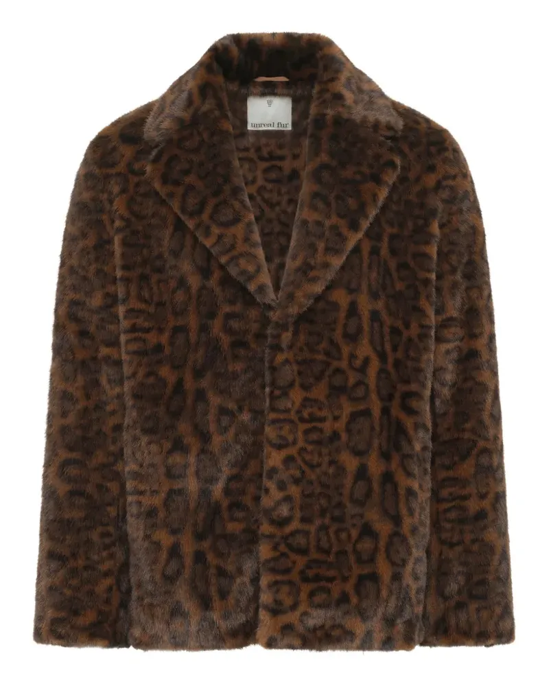 UNREAL FUR Dark Leo Mantel aus Faux Fur - Braun Braun