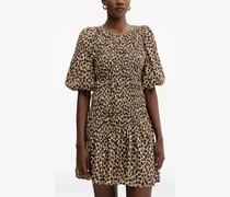 Minikleid mit Animal-Print - Nude