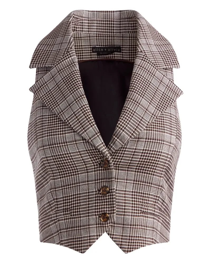 Alice + Olivia Karierte Donna Weste - Grau Grau