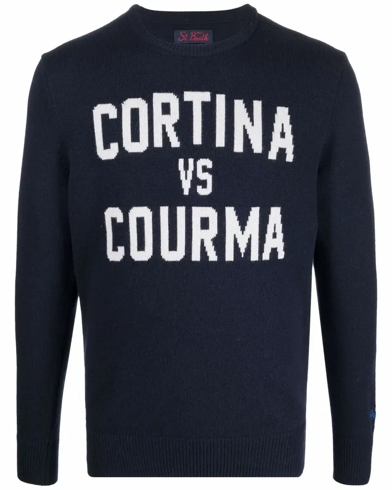 MC2 Saint Barth Pullover mit Slogan - Blau Blau