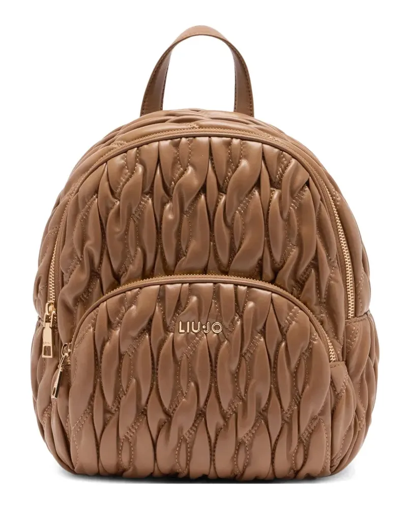 Liu Jo Gesteppter Rucksack mit Logo - Braun Braun