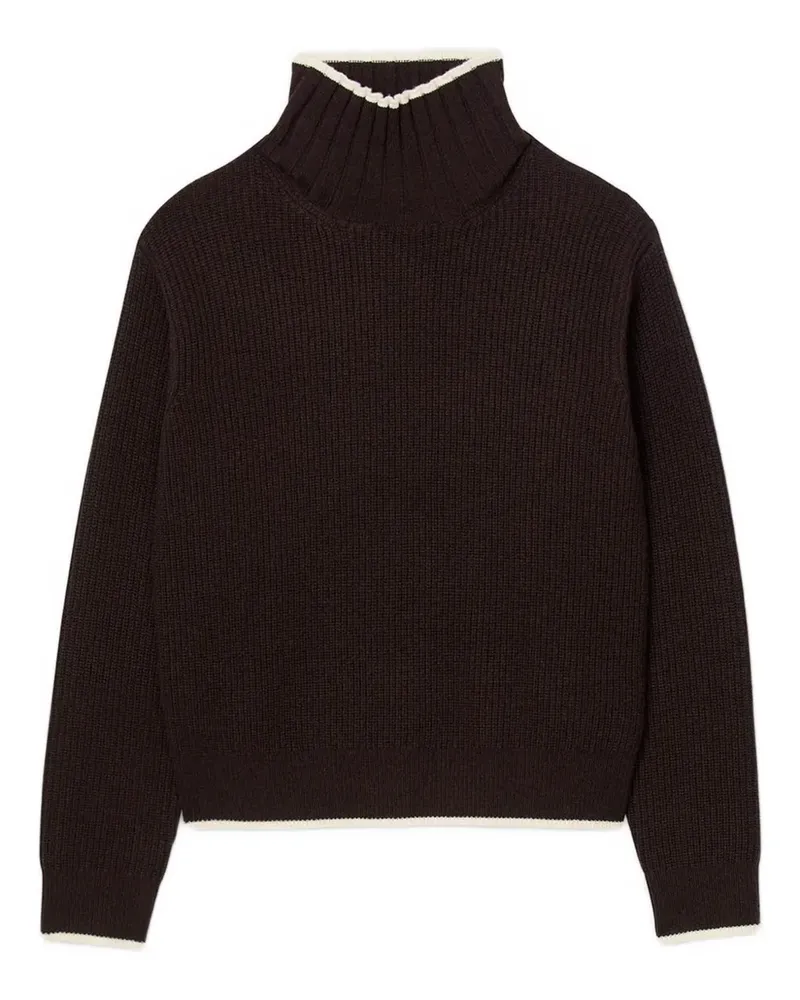 Sandro Gerüschter Rollkragenpullover - Braun Braun