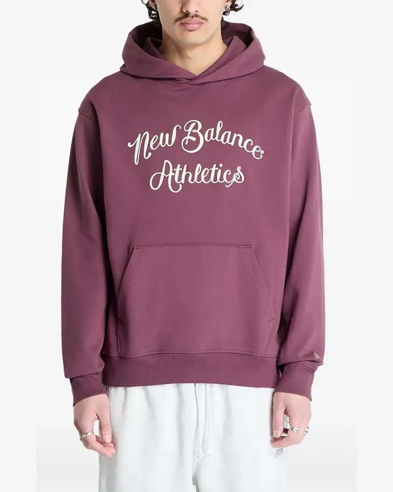 New Balance League Hoodie mit Script-Logo - Violett Violett