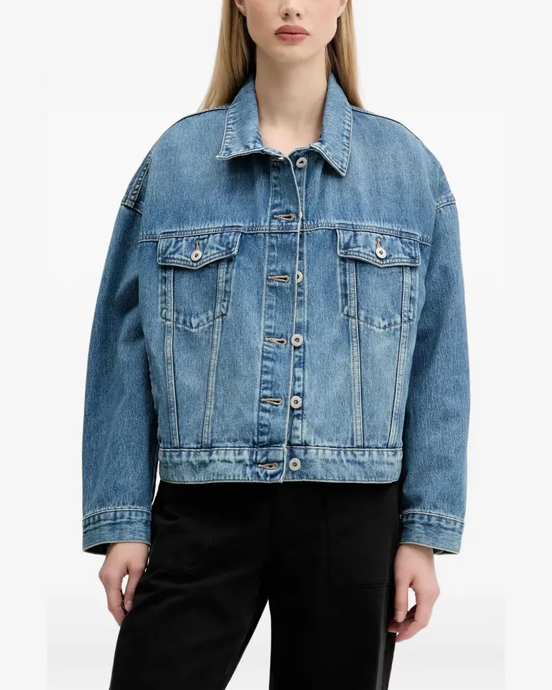HUGO BOSS Jeansjacke mit Herz-Logo - Blau Blau