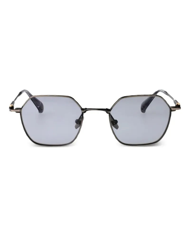 Yohji Yamamoto Sonnenbrille mit eckigem Gestell - Schwarz Schwarz