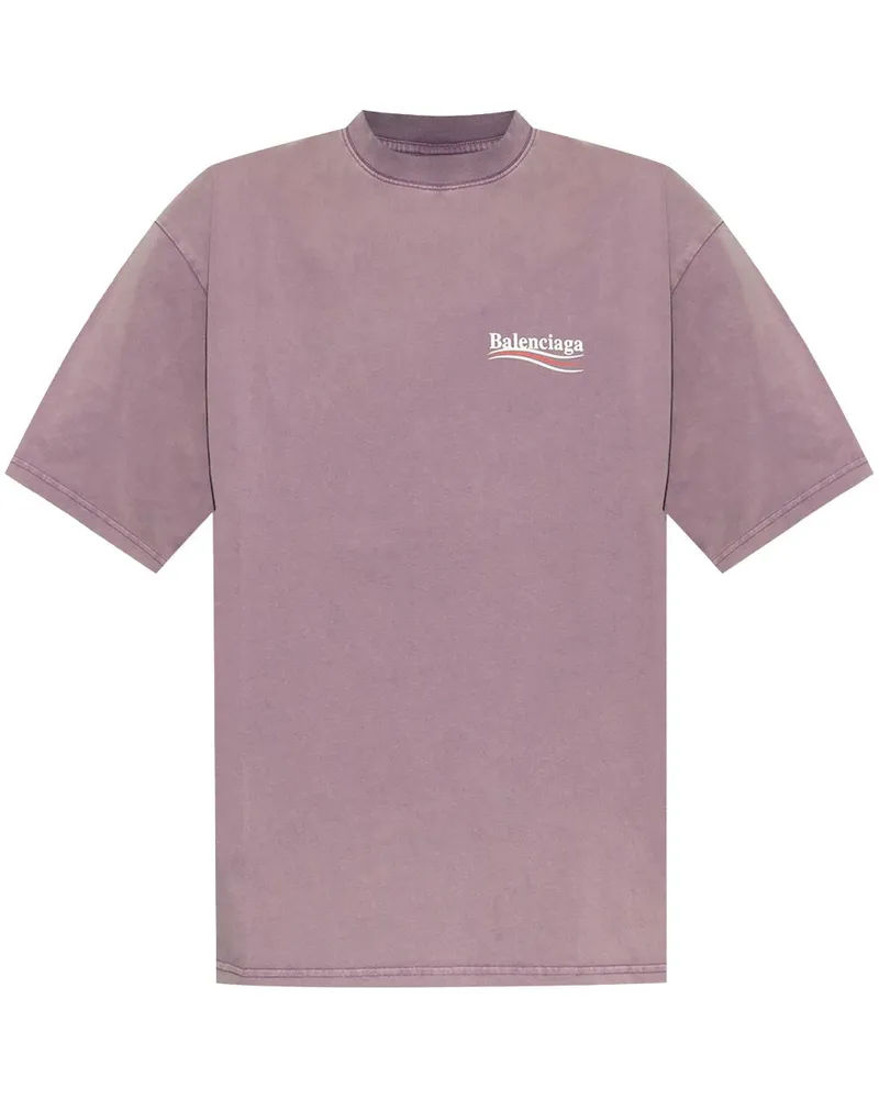 Balenciaga T-Shirt mit Logo - Violett Violett