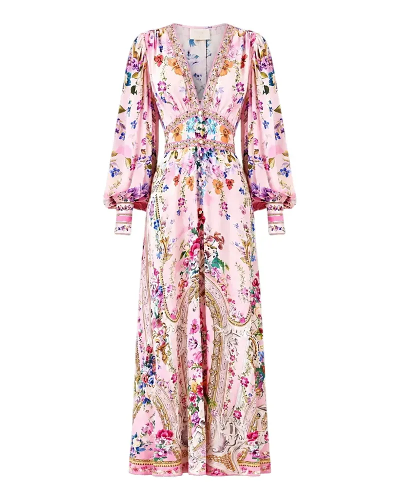 Camilla Palatial Pastels Maxikleid mit Kristallen - Rosa Rosa
