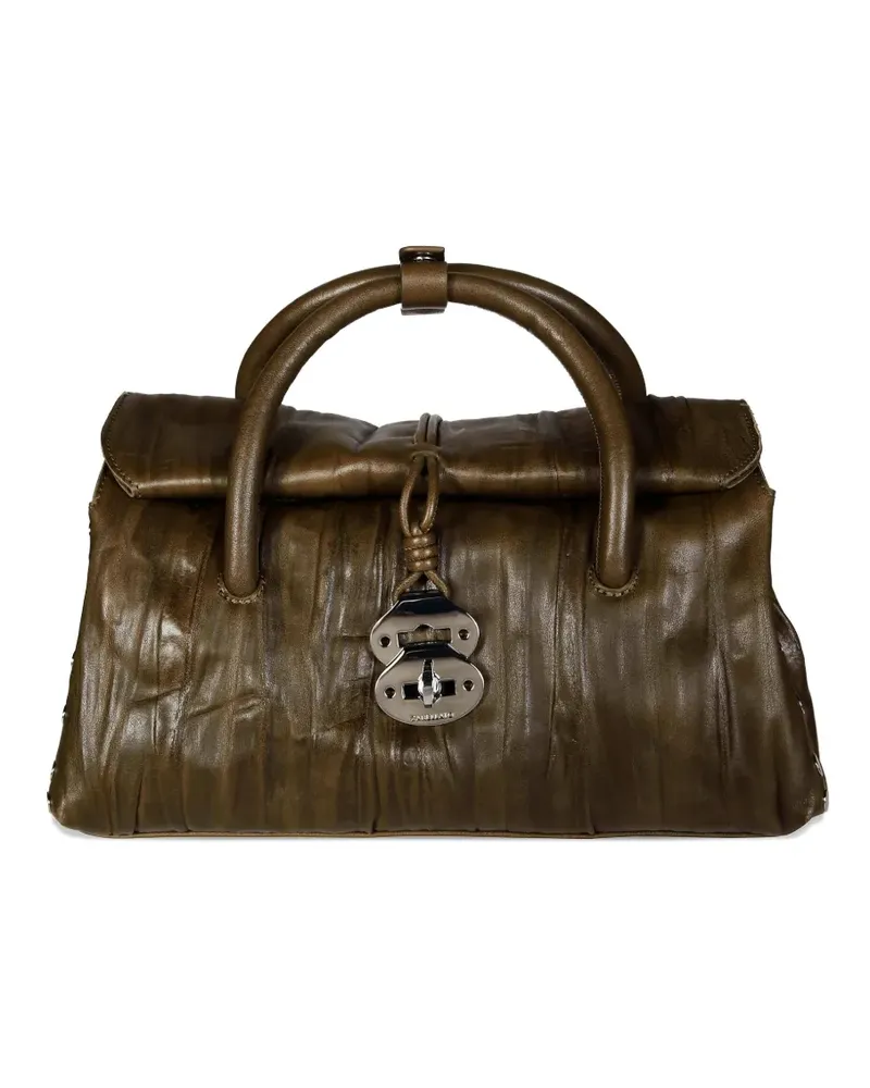 Zanellato Kleine Dotta Plissee Satchel-Tasche mit Nieten - Grün Grün