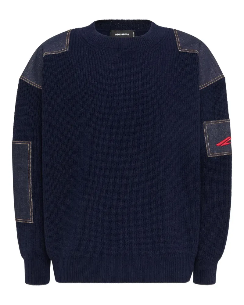 Dsquared2 Pullover im Patchwork-Look - Blau Blau
