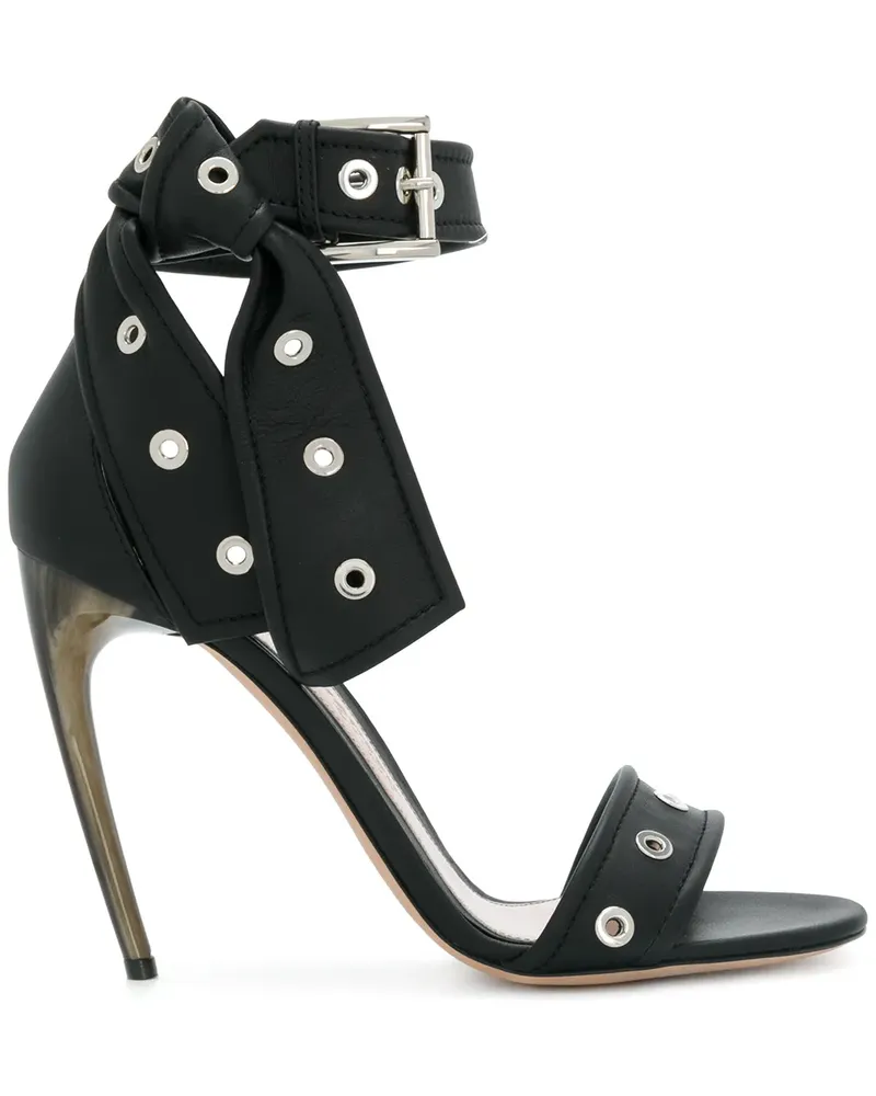 Alexander McQueen Sandalen mit Horn-Absatz - Schwarz Schwarz