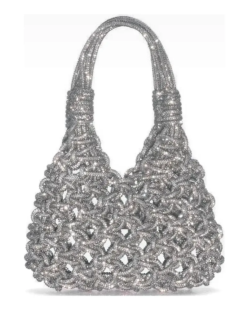 HIBOURAMA mini Vannifique crystal-embellished tote bag - Silber Silber